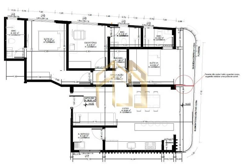 Apartamento 3q em Praia Brava, Itajaí SC